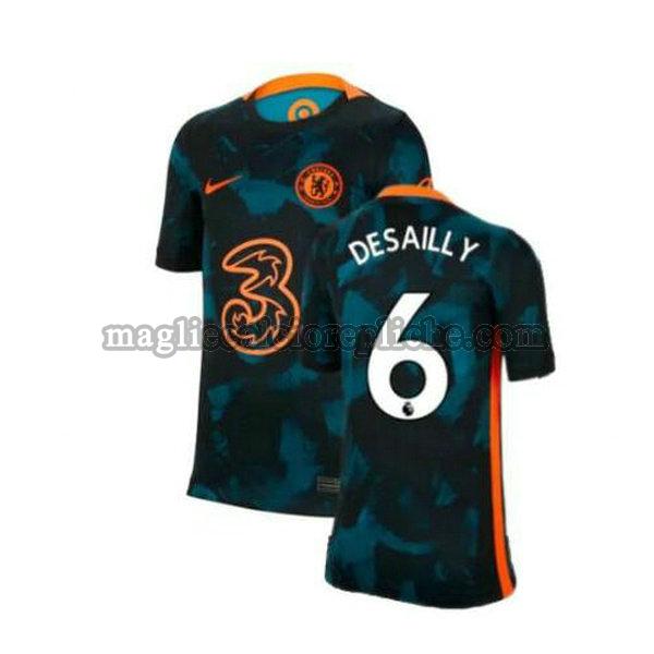 seconda maglie calcio chelsea 2021 2022 desailly 6 verde