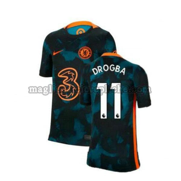 seconda maglie calcio chelsea 2021 2022 drogba 11 verde