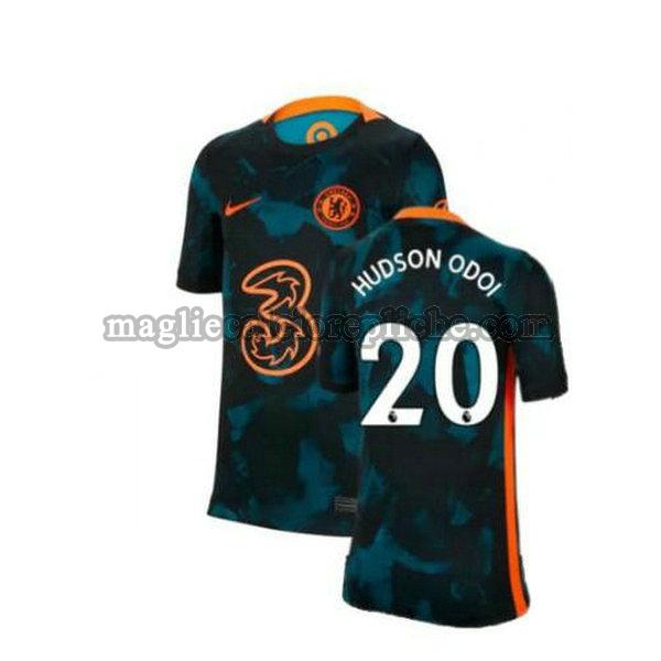 seconda maglie calcio chelsea 2021 2022 hudson odoi 20 verde