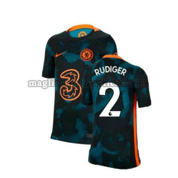 seconda maglie calcio chelsea 2021 2022 rudiger 2 verde