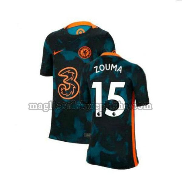 seconda maglie calcio chelsea 2021 2022 zouma 15 verde