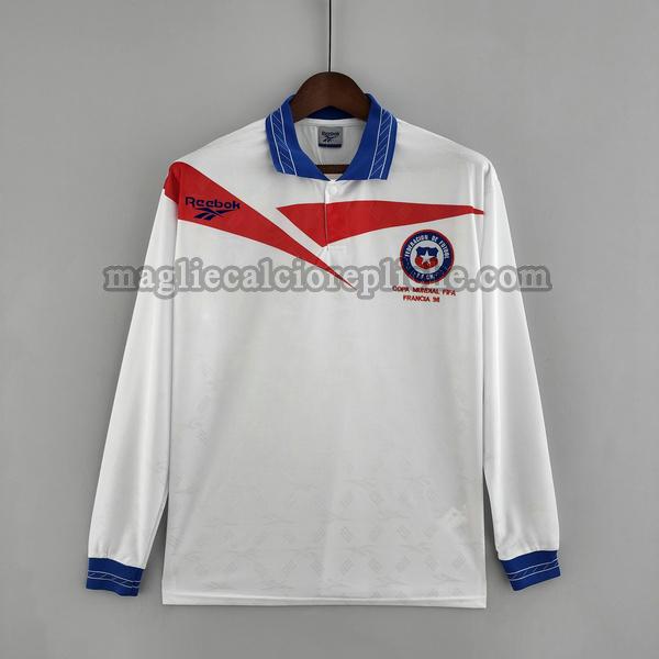 seconda maglie calcio cile 1998 manica lunga bianco