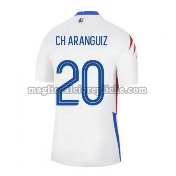 seconda maglie calcio cile 2020-2021 ch aranguiz 20 bianco