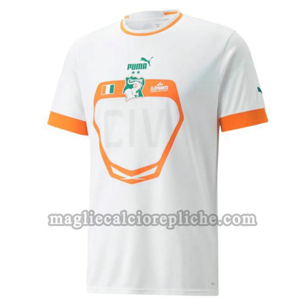 seconda maglie calcio costa d'avorio 2022 thailandia bianco