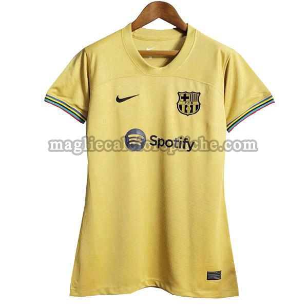 seconda maglie calcio donna barcellona 2022 2023 giallo