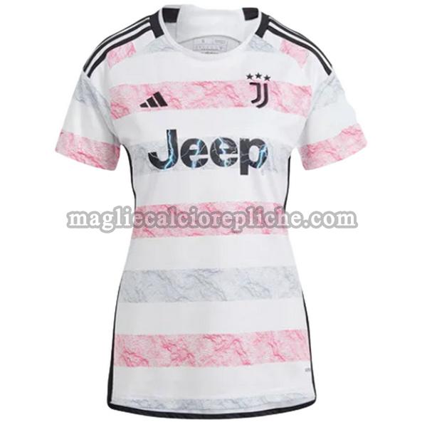 seconda maglie calcio donna juventus 2023 2024 bianco rosa