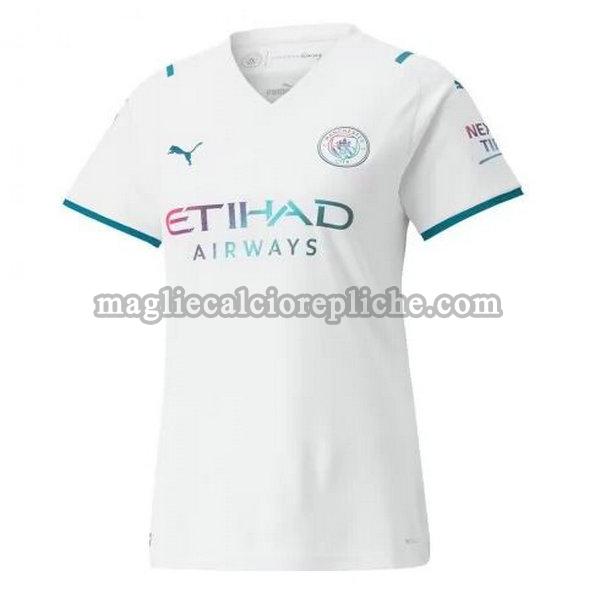 seconda maglie calcio donna manchester city 2021 2022 bianco