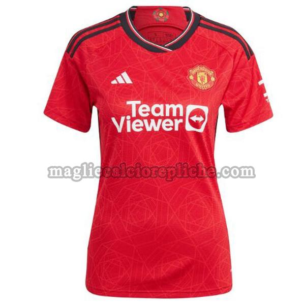 seconda maglie calcio donna manchester united 2023 2024 rosso