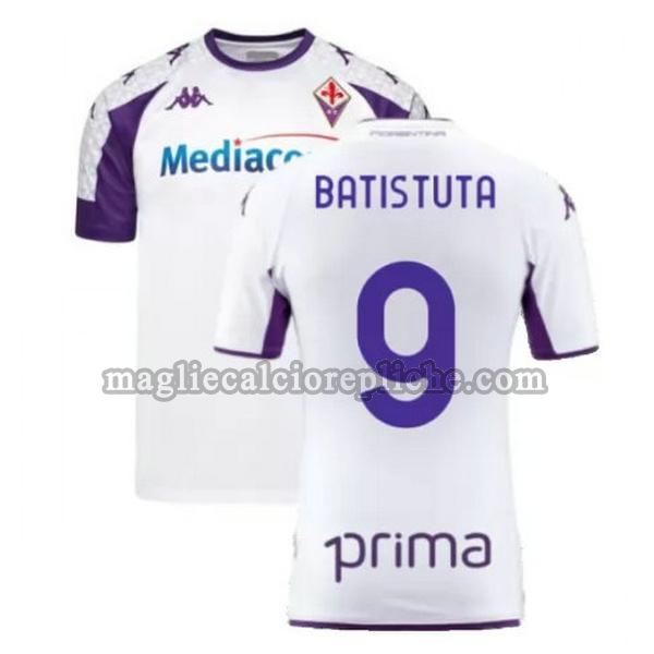 seconda maglie calcio fiorentina 2021 2022 batistuta 9 bianco