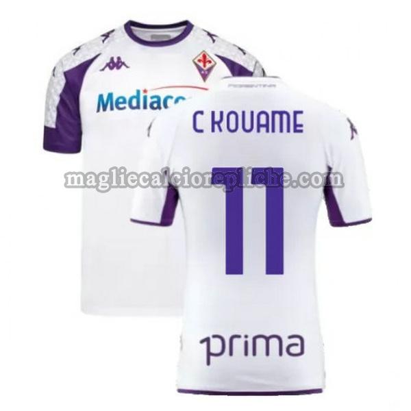 seconda maglie calcio fiorentina 2021 2022 c kouame 11 bianco