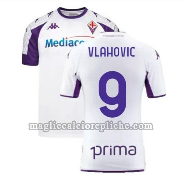 seconda maglie calcio fiorentina 2021 2022 vlahovic 9 bianco