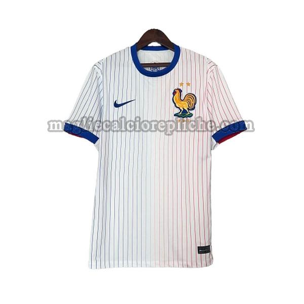 seconda maglie calcio francia 2024 thailandia bianco