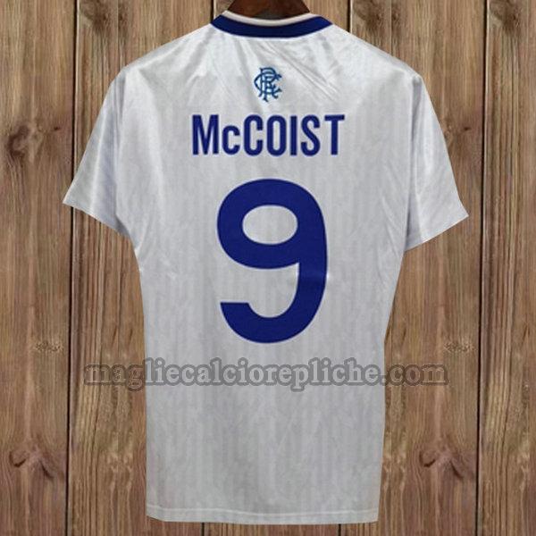 seconda maglie calcio glasgow rangers 1990-1992 mccoist 9 bianco