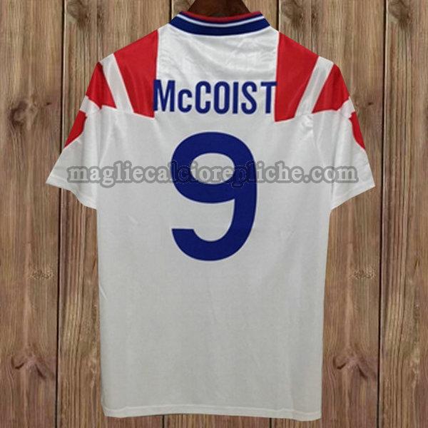 seconda maglie calcio glasgow rangers 1992-1993 mccoist 9 bianco