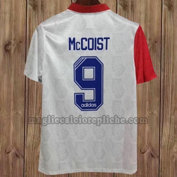 seconda maglie calcio glasgow rangers 1996-1997 mcmoist 9 bianco