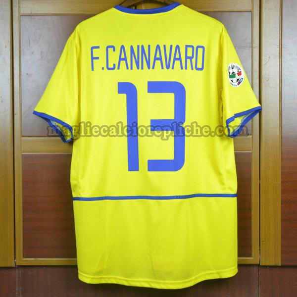 seconda maglie calcio inter 2002-2003 f.cannavaro 13 giallo