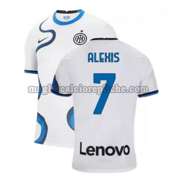 seconda maglie calcio inter 2021 2022 alexis 7 bianco