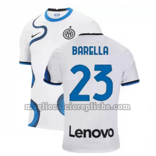 seconda maglie calcio inter 2021 2022 barella 23 bianco