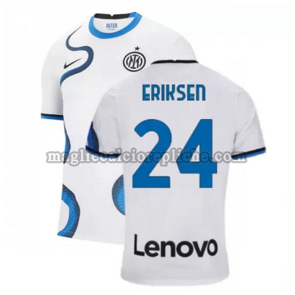 seconda maglie calcio inter 2021 2022 eriksen 24 bianco