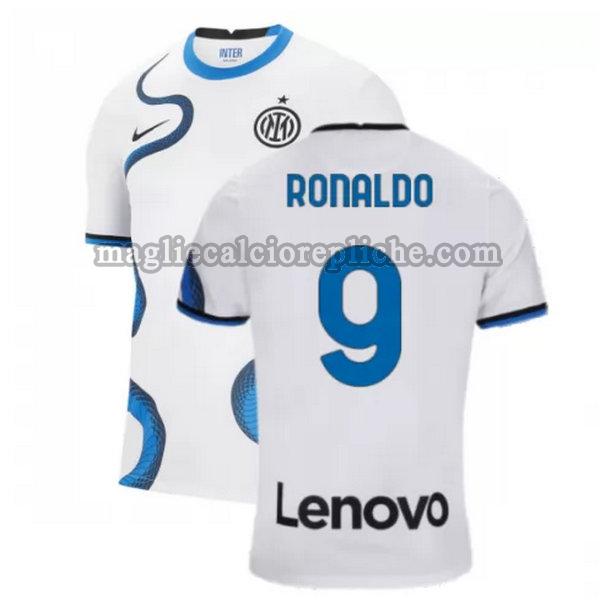 seconda maglie calcio inter 2021 2022 ronaldo 9 bianco