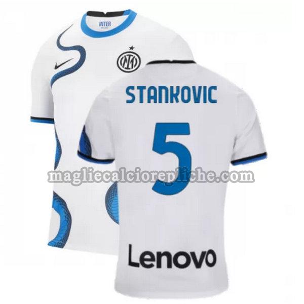 seconda maglie calcio inter 2021 2022 stankovic 5 bianco