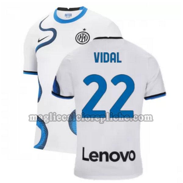 seconda maglie calcio inter 2021 2022 vidal 22 bianco