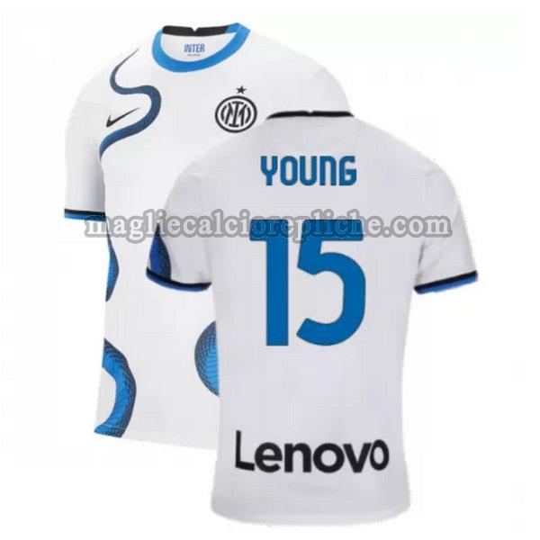 seconda maglie calcio inter 2021 2022 young 15 bianco