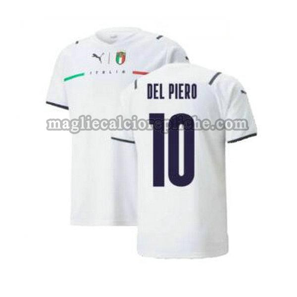 seconda maglie calcio italia 2021 2022 del piero 10 bianco