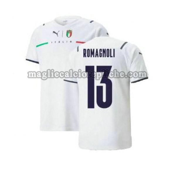 seconda maglie calcio italia 2021 2022 romagnoli 13 bianco