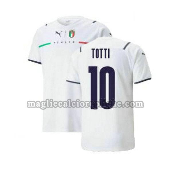 seconda maglie calcio italia 2021 2022 totti 10 bianco