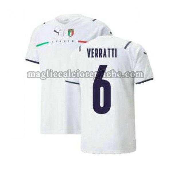 seconda maglie calcio italia 2021 2022 verratti 6 bianco