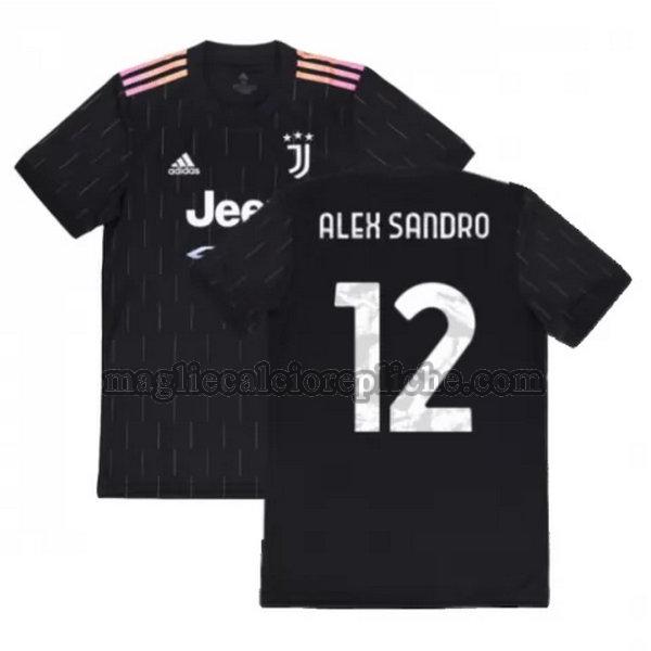 seconda maglie calcio juventus 2021 2022 alex sandro 12 nero