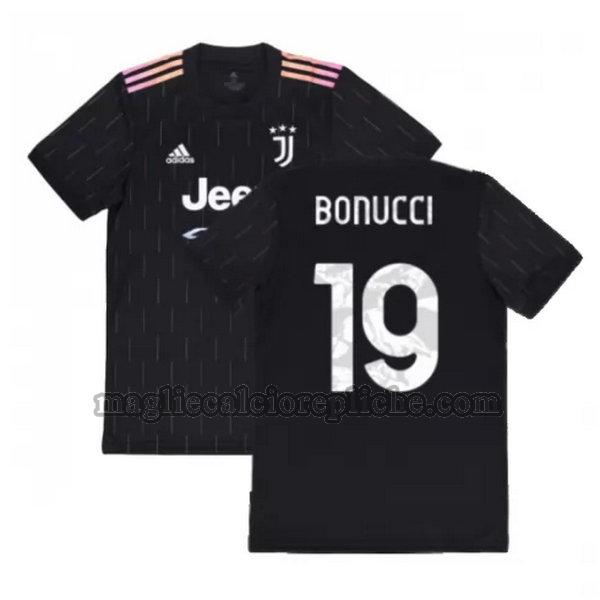 seconda maglie calcio juventus 2021 2022 bonucci 19 nero