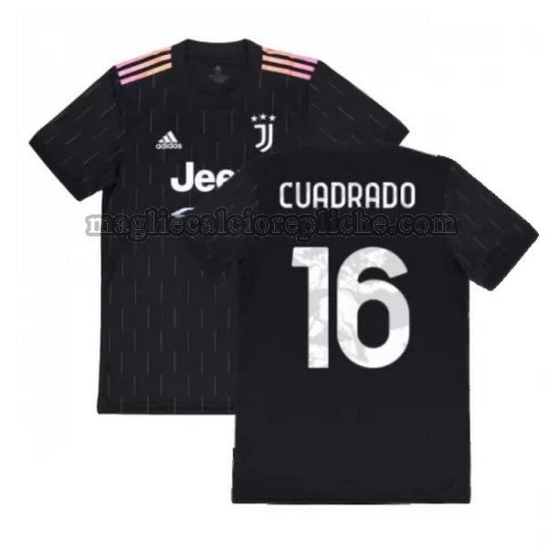 seconda maglie calcio juventus 2021 2022 cuadrado 16 nero