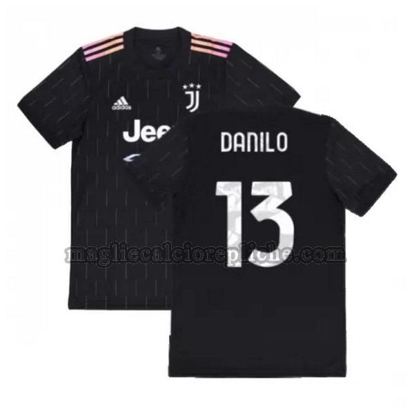 seconda maglie calcio juventus 2021 2022 danilo 13 nero