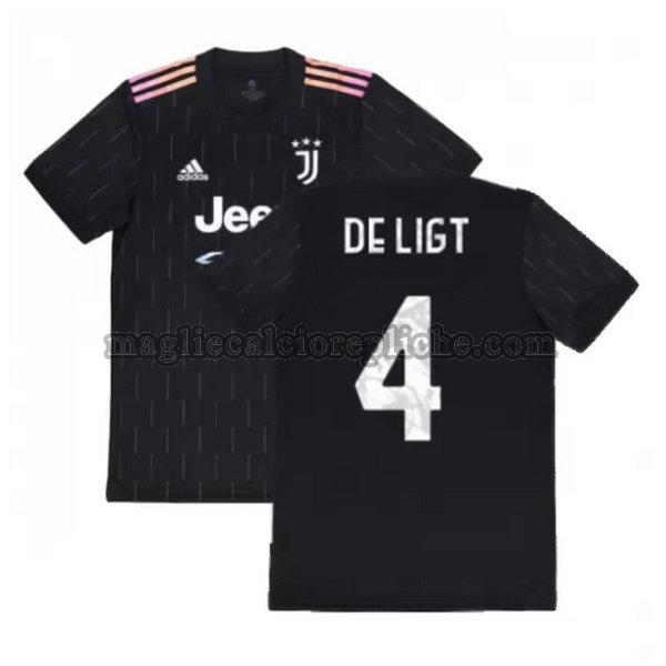 seconda maglie calcio juventus 2021 2022 de ligt 4 nero