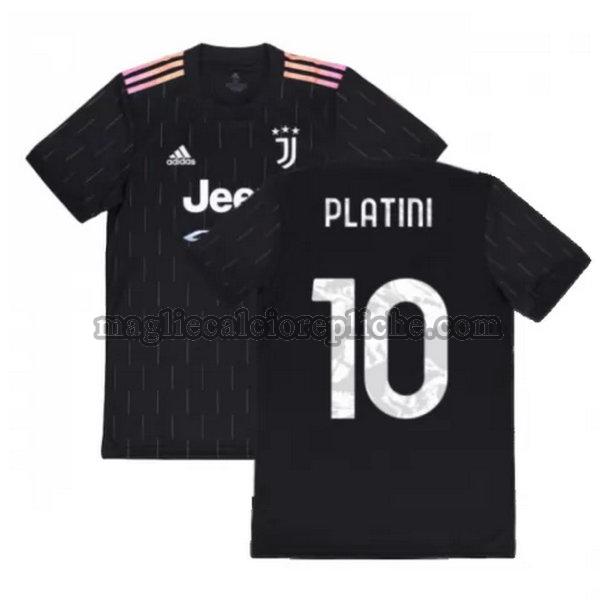 seconda maglie calcio juventus 2021 2022 platini 10 nero