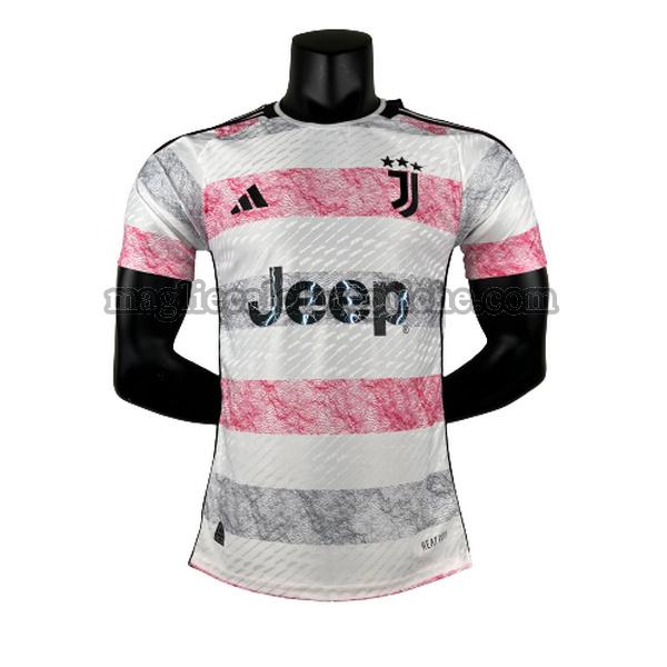 seconda maglie calcio juventus 2023 2024 player bianco rosa