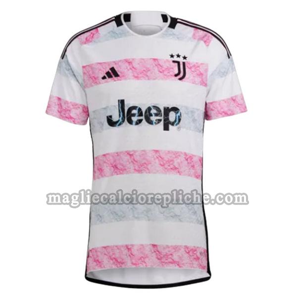 seconda maglie calcio juventus 2023 2024 thailandia bianco rosa