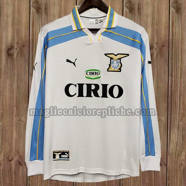 seconda maglie calcio lazio 1999-2000 manica lunga bianco