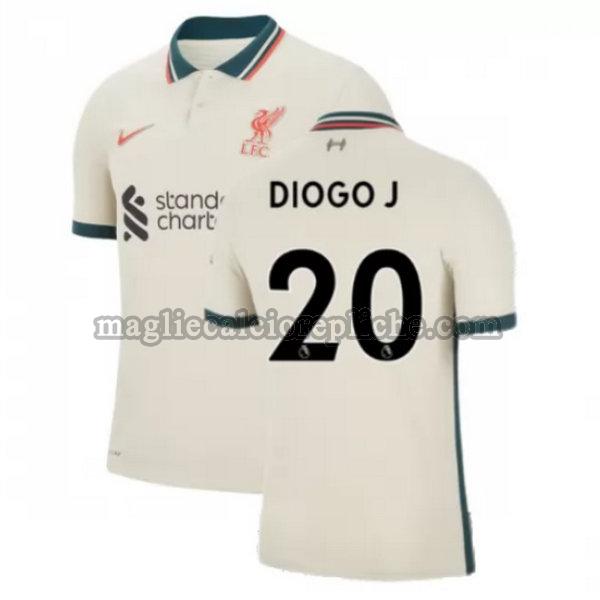 seconda maglie calcio liverpool 2021 2022 diogo j 20 giallo