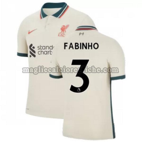 seconda maglie calcio liverpool 2021 2022 fabinho 3 giallo