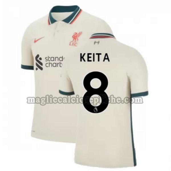 seconda maglie calcio liverpool 2021 2022 keita 8 giallo