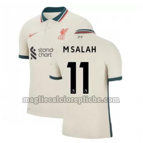 seconda maglie calcio liverpool 2021 2022 m salah 11 giallo