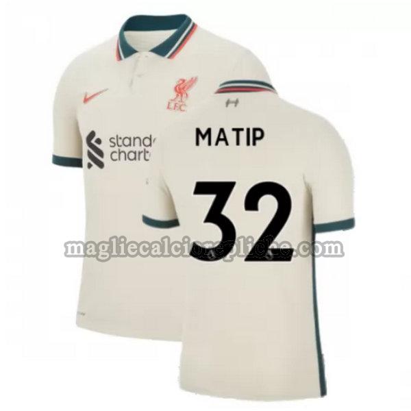 seconda maglie calcio liverpool 2021 2022 matip 32 giallo