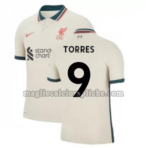 seconda maglie calcio liverpool 2021 2022 torres 9 giallo