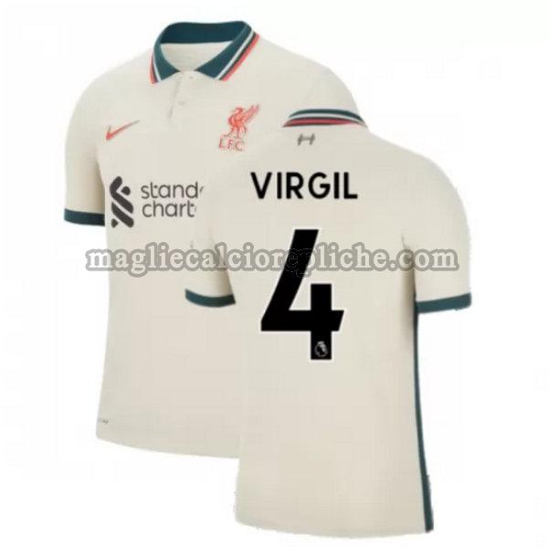 seconda maglie calcio liverpool 2021 2022 virgil 4 giallo