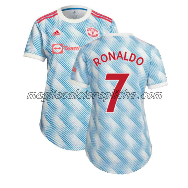 seconda maglie calcio donna manchester united 2021 2022 cristiano ronaldo 7 blu