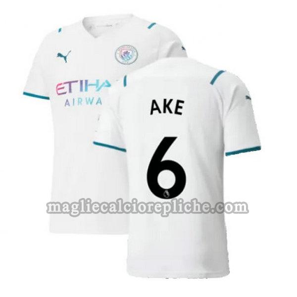 seconda maglie calcio manchester city 2021 2022 ake 6 bianco