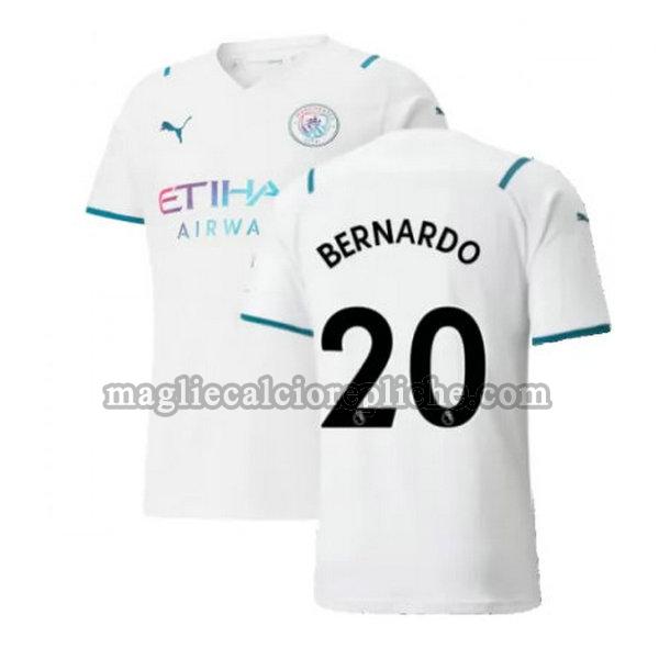 seconda maglie calcio manchester city 2021 2022 bernardo 20 bianco